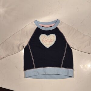 Gap Kids Navy and Light Blue Heart Sweatshirt